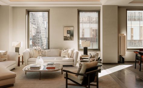 Three-Bedroom Home with Entertainment Room - Luxury Accommodation at Aman New York Aman New York, Hotel Floor, Luxury Suites, Japanese Minimalism, Midtown Manhattan, Open Space Living, King Bedroom, Luxury Suite, En Suite Bathroom