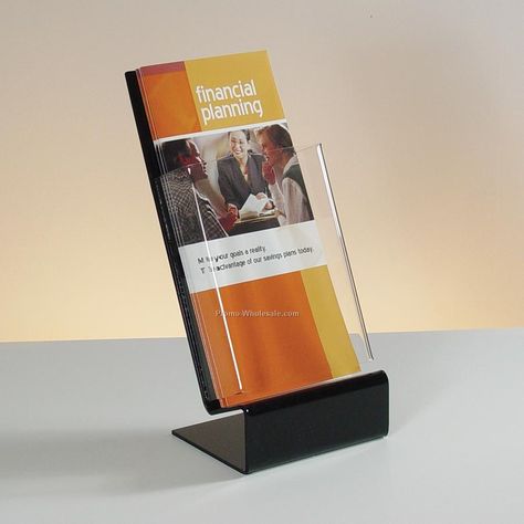 Slant-back Single Pocket Clear Acrylic Brochure Holder - Countertop Ideal Logo, Brochure Stand, Brochure Display, Brochure Holder, Window Display Retail, Brochure Holders, Menu Holders, Marketing Collateral, Acrylic Display