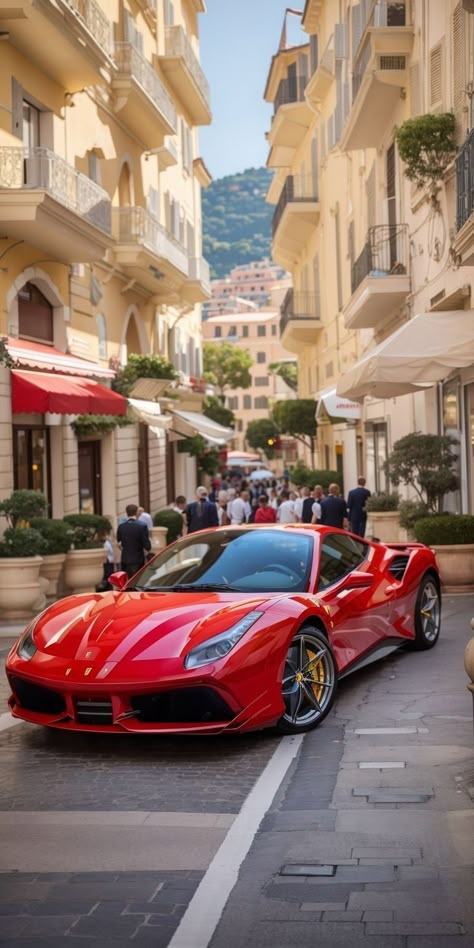 Mobil Ferrari, Ferrari In Italy, Ferrari Monaco, Italy Project, Ferrari Wallpaper, Aesthetic Car Accessories, Cool Car Backgrounds, Tokyo Drift Cars, Ferrari 488 Gtb