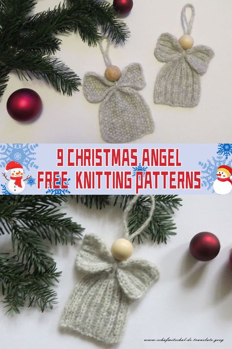 Get into the festive spirit with a free knitting pattern for a Christmas angel. Spread joy and creativity this holiday season! #ChristmasCrafts #Knitting Knitted Angels Christmas Ornament, Mini Christmas Knitting Patterns Free, Christmas Knitting Patterns Free Angels, Knit Angel Free Pattern, Knitted Angel Wings Free Pattern, Knitted Angels Free Pattern, Knitting Ornaments, Xmas Knitting, Christmas Tree Knitting Pattern