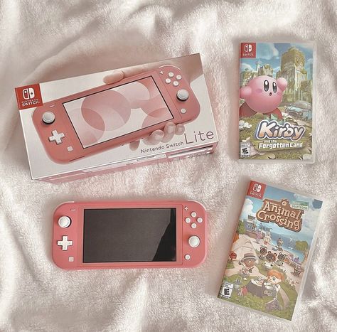 Pink Nintendo Switch Lite, Pink Nintendo Switch, Uni Vibes, Pink Nintendo, Nintendo Lite, Image Aesthetic, Nintendo Switch Case, Nintendo Switch Lite, Retro Gadgets