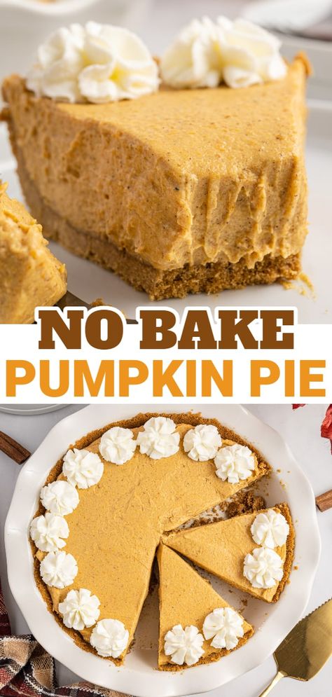 Pumpkin Pie With Pudding, Pumpkin Whip Cream Pie, Pies With Vanilla Pudding, Pumpkin Pie With Pudding Recipe, Non Bake Pumpkin Pie, Pumpkin Pie Cool Whip Recipe, No Bake Pumpkin Pies, Easy No Bake Cream Cheese Pumpkin Pie, Pumpkin Pie Pudding Recipes