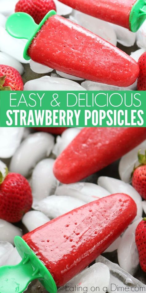 Fresh Strawberry Popsicle Recipes, Milk Based Popsicles, Strawberry Ice Pops Homemade Popsicles, Popcycle Recipes Homemade Popsicles, Things To Make With Strawberries, Fun Popsicles, Homemade Strawberry Popsicles, Treats To Make With Kids, Strawberry Popsicles Recipe