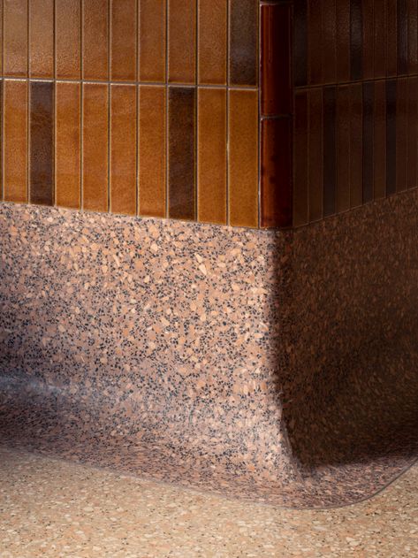 Richards Stanisich, Pink Terrazzo Floor, Floor Terrazzo, Terrazo Flooring, Brown Terrazzo, Terazzo Floor, Terrazzo Art, Pub Interior Design, Terrazzo Floor Tiles