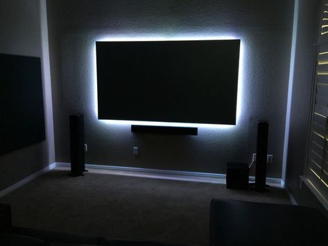 Led Around Tv, Ps5 Setup Bedroom Tv, Tv With Lights Behind It, All Black Room Ideas, All Black Room Bedrooms, Black Room Ideas For Men, All Black Room, Black Room Ideas, Tv Setup