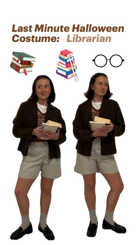 halloween costume idea, last minute halloween costume, easy costume ideas, librarian costume, librarian aesthetic Librarian Costume, Librarian Aesthetic, Halloween Costume Easy, Easy Costume Ideas, Last Minute Halloween Costume Ideas, Last Minute Halloween Costume, Easy Costume, Last Minute Halloween, Halloween Costume Idea