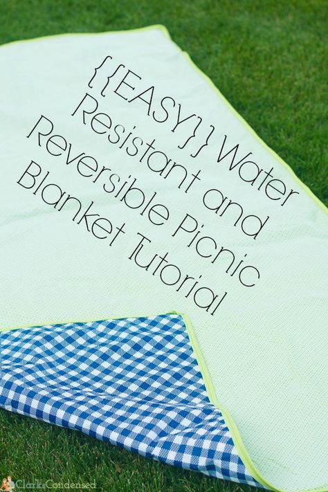 This is an easy reversible and water proof picnic blanket tutorial that is a great beginner's sewing project. It's really fun to have during the summer for picnics! Picnic Blanket Diy, Sewing Designs, Blanket Tutorial, Waterproof Picnic Blanket, Waterproof Blanket, Picnic Quilt, Weighted Blankets, Top Sewing, Blanket Diy