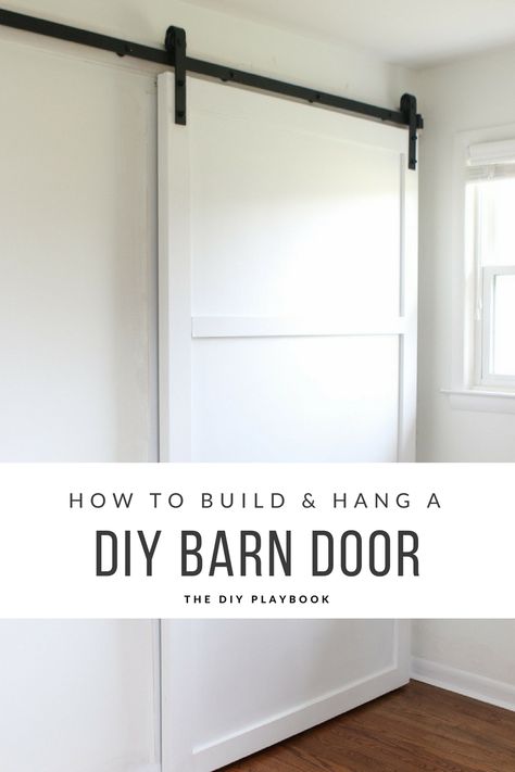 how to Build & Hang a Build A Barn Door, Easy Home Improvement Projects, Building A Barn Door, Easy Home Improvement, Diy Barn, Diy Playbook, Home Remodeling Diy, Diy Event, Diy Barn Door