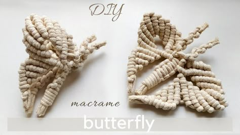 Macrame Butterfly Tutorial, Macrame Animals Tutorials, Butterfly Macrame, Double Half Hitch Knot, Macrame Butterfly, Butterfly Step By Step, Hitch Knot, Macrame Colar, Half Hitch Knot