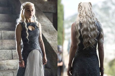 Daenerys Braids, Daenerys Targaryen Hair, Daenerys Targaryen Outfits, Daenerys Targaryen Dress, Targaryen Hair, Night Out Hairstyles, Medieval Hairstyles, Fancy Hairstyles, Bridal Hair And Makeup