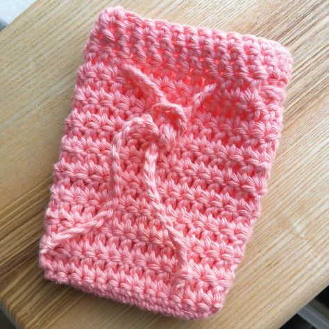 Charity Crochet, Crochet Washcloth Free, Scrubbies Crochet Pattern, Spa Items, Soap Gifts, Cozy Crochet Patterns, Soap Bag, Washcloth Pattern, Crochet Bag Pattern Free