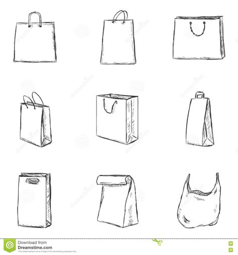 Illustration about Vector Set of Isolated Sketch Shopping Bags Icons. Illustration of draw, fragility, merchandise - 77248950 Side Bag Drawing, Shopping Bag Tattoo, Shopping Bags Drawing, Bag Drawing Sketch, Shopping Bag Drawing, Paper Bag Illustration, Paper Bag Drawing, Easy Sketches For Beginners, Bag Tattoo