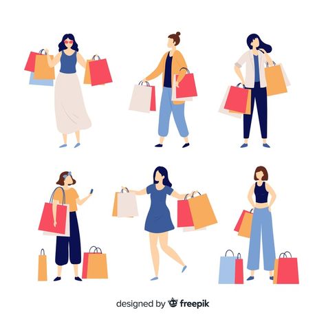 People carrying shopping bags collection Free Vector People Shopping Illustration, Shopping Graphic, Shopping Illustration, Shopping Vector, Girly Graphics, Fashion Vector, Motorcycle Illustration, Silhouette People, Flat Design Illustration