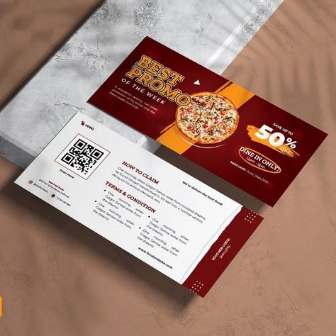 Food Voucher Corporate identity template Corporate Identity Food Vouchers, Voucher Design, Voucher Code, Ad Template, Coupon Design, Publication Design, Poster Mockup, Blog Social Media, Creative Posters