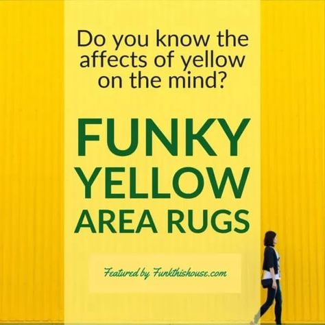 If you need more yellow, put it on the floor! It brightens a room and allows you to center all your other decor choices around a base of yellow. Did you know that yellow is the color of intelligence? #yellowrugs #yellowarearugs #rugs #springrugs Rugs Under Dining Table, Yellow Rugs, Yellow Accent Chairs, Spring Rugs, Yellow Decor, Funky Home Decor, Diy And Home Improvement, Yellow Area Rugs, Yellow Walls