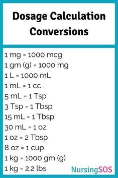 Dosage Calculation Conversions You Need to Know in Nursing School. Click through to get this FREE printable. Take this Dose Calc Cheat Sheet to clinical and be a nursing hero!  Dosage Calculation Conversions You Need to Know in Nursing School. Click through to get this FREE printable. Take this Dose Calc Cheat Sheet to clinical and be a nursing hero! Nursing Math, Dosage Calculations, Medical Assistant Student, Nursing Cheat, Pharmacology Nursing, Nursing School Survival, Endocannabinoid System, Nursing School Studying, Nursing School Tips