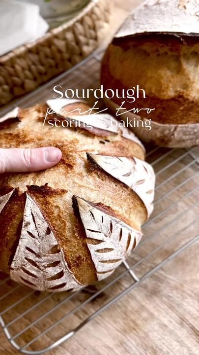 Part 2 of baking my first ever batch of sourdough bread. I think its s... | TikTok Artisan Bread Design, Sourdough Score, Bread Charcuterie Board, Bread Scoring Patterns, Thanksgiving Bread, Mini Loaves, Bread Scoring, Bread Lame, Sourdough Starter Discard Recipe