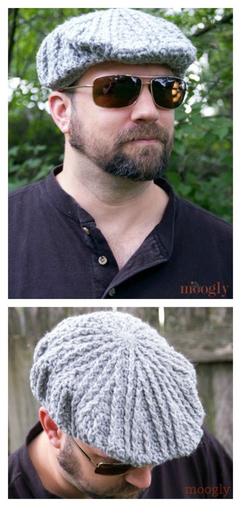 Cabled Golf Cap Free Crochet Pattern #freecrochetpattern  #crochethatpattern  #crochepattern  #crochetformen Crochet Golf Hat Free Pattern, Crochet Mens Hat Pattern, Mens Hat Pattern, Crochet Mens, Mens Beanies, Crochet Newsboy Hat, Crochet Mens Hat, Crochet Men, Hat Patterns Free