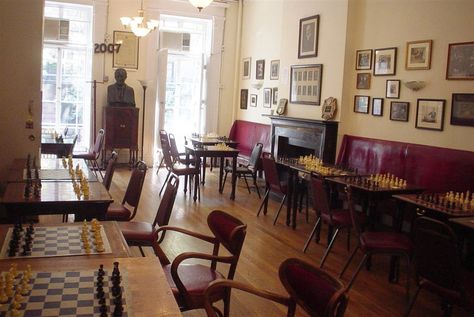 Marshall Chess Club. Place was visited by some famous chess players like Carlsen or Fischer Chess Club, Chess Players, Chess Game, Coworking Space, 404 Page Not Found, Chess, Manhattan, Gallery Wall, Not Found