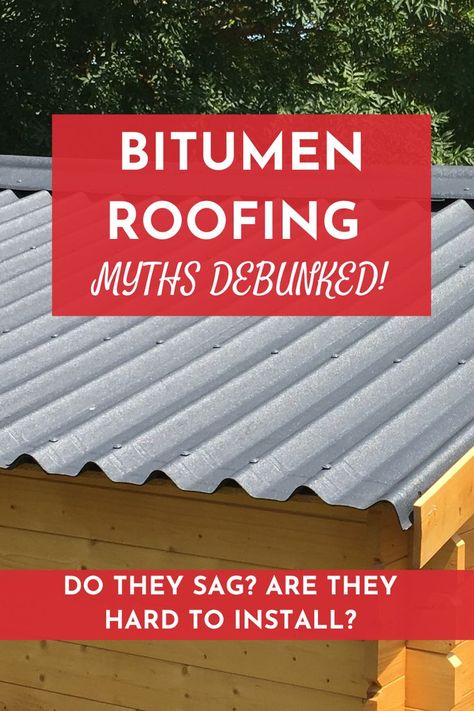 Considering bitumen roofing sheets for your next DIY project? Worried about sagging, heat, and installation? We share some of the common misconceptions and debunk those myths! Bitumen Roof, Diy Roofing, Roof Ideas, Corrugated Roofing, Roofing Diy, Roof Installation, Roofing Sheets, Roofing Materials, Cheap Diy