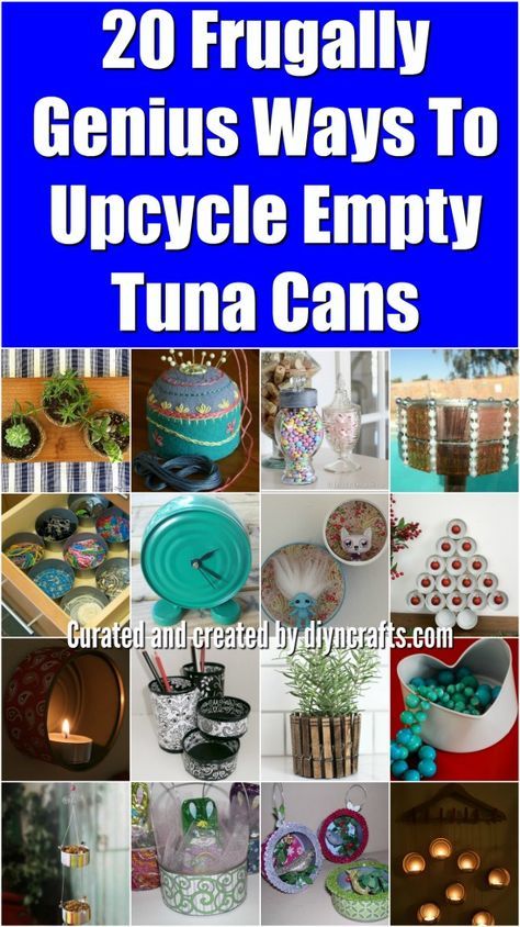 20 Frugally Genius Ways To Upcycle Empty Tuna Cans {Easy and fun projects with tutorial links} Created and curated by diyncrafts.com :) Tuna Cans, Diy Recycled Projects, Tin Can Art, Aluminum Can Crafts, Crafts For Teens To Make, Tin Can Crafts, Diy And Crafts Sewing, Recycled Projects, Diy Recycle