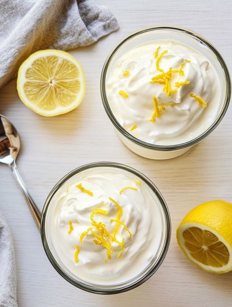 Easy Cottage Cheese Lemon Mousse Lemon Cottage Cheese Pudding, Cottage Cheese Lemon Mousse, Lemon Cottage Cheese Dessert, Cottage Cheese Chocolate Mousse, Cottage Cheese Mousse, Cottage Cheese Pudding, Low Calorie Pancakes, Cheese Pudding, Bariatric Recipes Sleeve