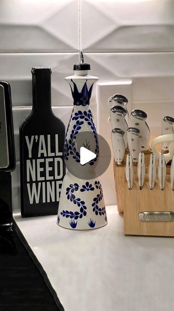 COLBY TROY on Instagram: "Clase Azul makes everything better!  Repurpose your favorite alcohol bottles into household items for a fun cooking experience.  #claseazul #claseazultequlia #oildispenser #repurposedbottles #tequila #tequilabottlemakeover #tequilabottles #kitchendesign #oilbottle #oilbottledispenser @claseazulofficial #tequila #whatscolbycooking" Clase Azul Bottle Ideas, Tequila Bottle, Need Wine, Bottle Ideas, Tequila Bottles, Alcohol Bottles, Spring Girl, Diy Oils, Oil Dispenser