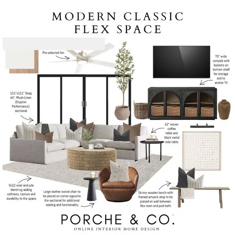 Basement Bonus Room, Interior Design Neutral, Living Room Neutral, Flex Space, Grey Couch Living Room, Room Neutral, Neutral Furniture, Estilo Shabby Chic, Room Mood Board