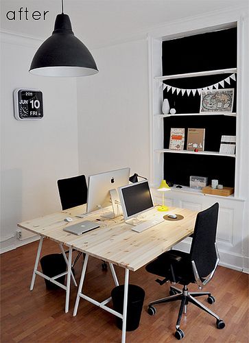 How to create a shared home office ? | featured on my blog !… | Flickr Desk For Two People, Shared Home Office, Desk For Two, Shared Office, Office Workspace, Diy Desk, Gaming Desk, Home Office Space, Office Room