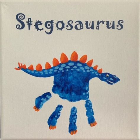 Stegosaurus Craft, Dinosaur Handprint Art, Dinosaur Activities Preschool, Toddler Art Projects, Dinosaur Activities, Baby Club, Handprint Art, Toddler Art, Color Crafts