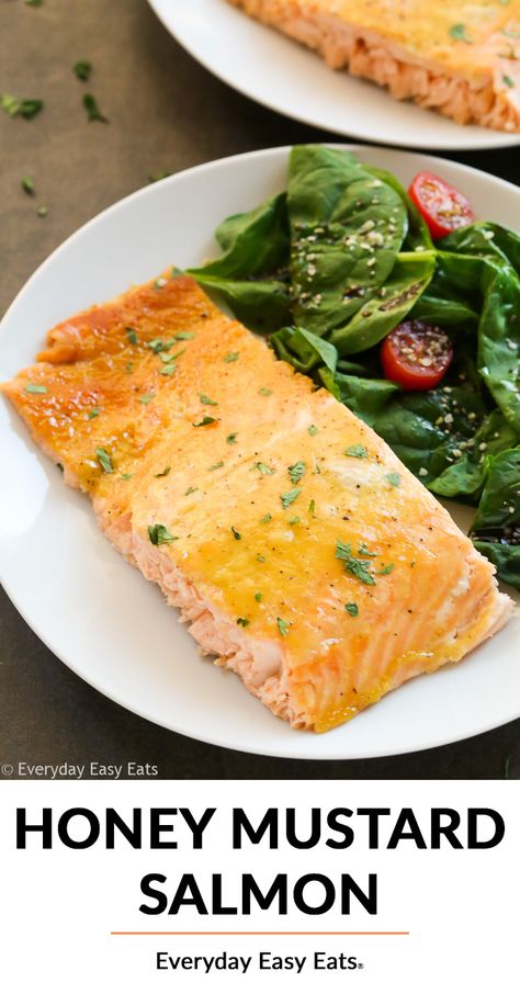 Salmon Tray Bake, Honey Mustard Salmon Recipes, Fish Entrees, Honey Mustard Salmon, Salmon Marinade, Bbq Salmon, Scratch Cooking, Mustard Salmon, Honey Salmon