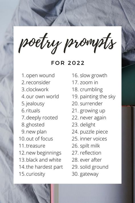 Poetry Writing Challenge, Poem Writing Prompts, Word A Day, 30 Day Writing Challenge, Write Poems, Writing Prompts Poetry, Fun Writing Prompts, Poetry Prompts, Poetry Writing