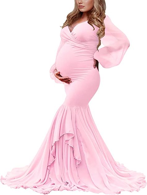 Saslax Long Chiffon Sleeve Tired Mermaid Maternity Dresses for Photoshoot Photography Baby Shower Gown Off White Large at Amazon Women’s Clothing store Baby Shower Maternity Dress, Mermaid Maternity Dress, Baby Shower Gown, Dress For Photoshoot, Butterfly Baby Shower Theme, Maternity Dresses For Baby Shower, Long Sleeve Maternity Dress, Baby Shower Photography, Maternity Dresses For Photoshoot