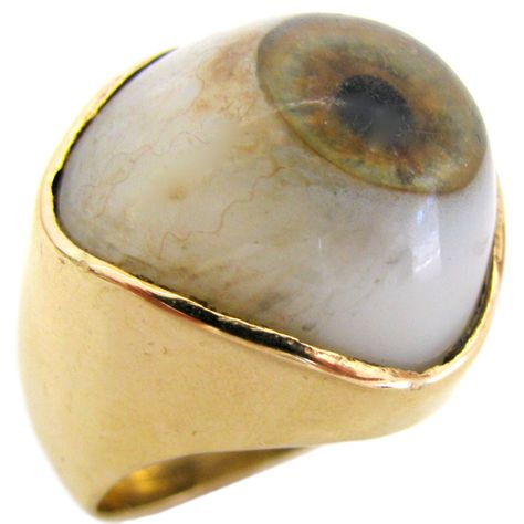 An Amusing Gold and Glass Ring circa 1970 | 1stdibs.com Poison Ring, Bird Jewelry, Eye Ring, Glass Rings, Glass Eyes, Dieselpunk, Eye Jewelry, Jewelry Inspo, An Eye