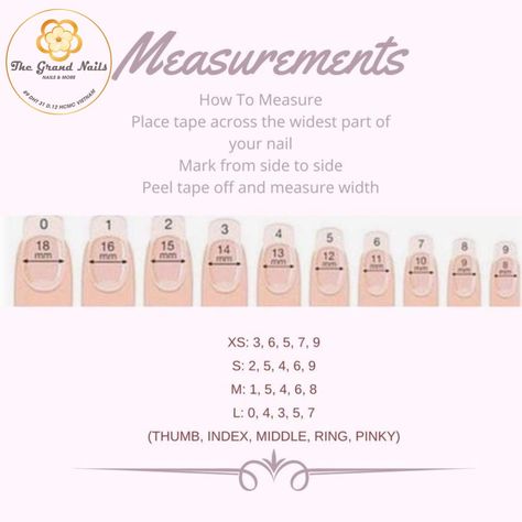 Press On Nail Sizes Chart, How To Measure Press On Nails Size, How To Measure Your Nails For Press Ons, Measure Nails For Press Ons, How To Measure For Press On Nails, Press On Nail Measurement Chart, Measuring Nails For Press Ons, How To Properly Put On Press On Nails, How To Measure Nail Size