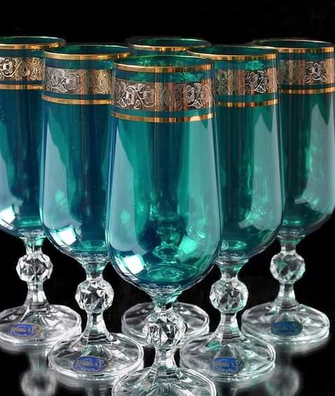 Beautiful Champagne Glasses, Crystal Glassware Antiques, Lists Ideas, Crystal Champagne Glasses, Bohemia Glass, Bohemia Crystal, Liqueur Glasses, Amazon River, Crystal Stemware