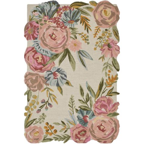 Lark Manor Aranita Hand Tufted Floral Rug & Reviews | Wayfair Large Roses, Pastel Rugs, Warm Grey, Hand Tufted Rugs, Game Room Furniture, Floral Rug, Rug Store, Tufted Rug, Rug Cleaning