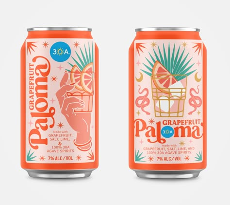 Trendy Packaging Design, Can Drink, Orange Packaging, Beverage Can Design, Retro Packaging, Beer Packaging Design, Creative Typography Design, Modern Packaging, Drinks Brands