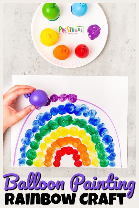 Paint With Balloons Art Activities, Balls Crafts For Preschool, Ball Crafts For Toddlers, Ball Art For Toddlers, Balls Activities For Preschool, Balloon Art For Kids, Simple Painting Ideas For Kids, Balloon Painting For Kids, Balloon Activities For Kids