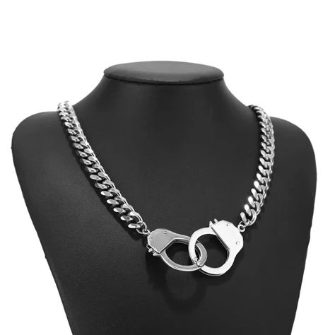 Just found this amazing item on AliExpress. Check it out! C$14.35 | 9MM width punk Rock Handcuff Statement Necklace Working Lock Partners in Crime Stainless Steel Pendant for Women for Men 22inch Nickel-free Black Punk Necklace, Padlock Choker, Punk Stainless Steel Choker, Adjustable Black Punk Choker, Handcuff Necklace, Biker Jewelry, Pendant For Women, Stainless Steel Pendant, Smart Shopping