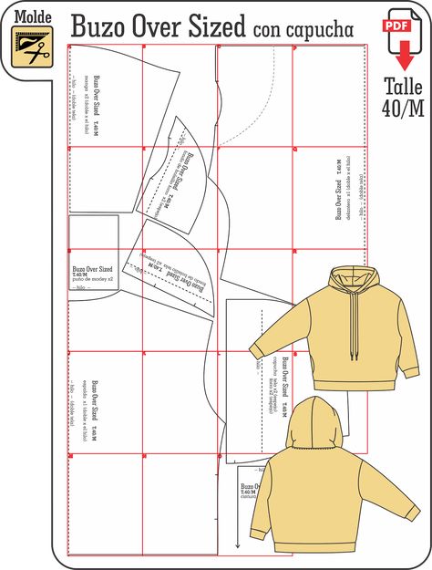 Dress Shirt Sewing Pattern, Hoodie Sewing, Hoodie Sewing Pattern, Clothing Templates, Free Pdf Sewing Patterns, Diy Jacket, Hoodie Mockup, Diy Sewing Pattern, Sewing Design