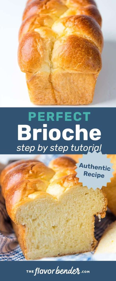 This Brioche bread is ultra soft, rich, and buttery! It's not only delicious to eat, but easy to make too! Learn how to with my step by step recipe.  #TheFlavorBender #Viennoiseries #BreadRecipe #Brioche Bread Maker Brioche, Buttery Bread Recipe, Brioche Bread Machine, Brioche Bread Recipe, Homemade Brioche, Brioche Recipe, Slow Cooker Recipes Beef, Bread Starter, Cooking Bread