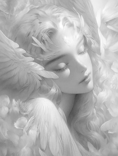 Angelic Woman Art, Seraphim Angel Fantasy Art, Angelic Pose Reference, Angel Woman Art, Female Angel Art, Angel Girl Art, Seraphim Art, Woman With Angel Wings, Angel Fantasy Art