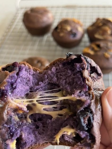 Ube Mochi Muffin Recipe, Mochi Muffin Recipe, Mochi Muffin, Mochi Cupcakes, Easy Mochi, Mochi Muffins, Ube Mochi, Asian Baking, Vegan Condensed Milk