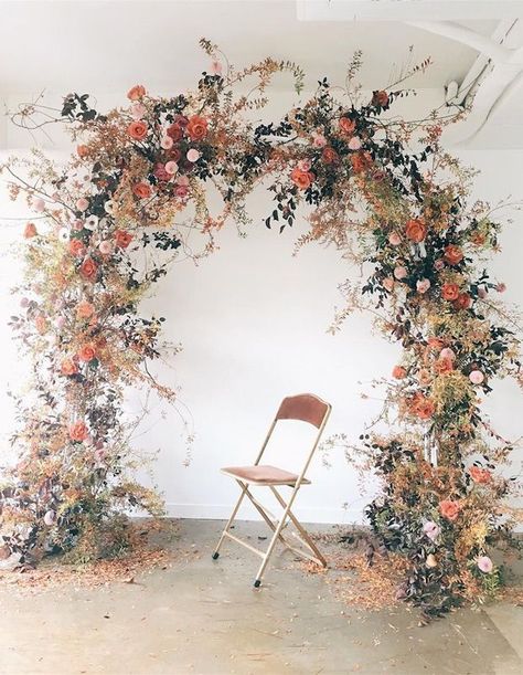 Elegant floral incarnations come to life in South Korean floral designer Eunyoung Lee’s billowy concoctions. | Source: @thisisfromtheground | Designer: Eunyoung Lee Dried Flowers Wedding, Wedding Ceremony Arch, Wedding Arch Flowers, Arch Flowers, Flower Installation, Ceremony Inspiration, Ceremony Arch, Ceremony Backdrop, Floral Arch