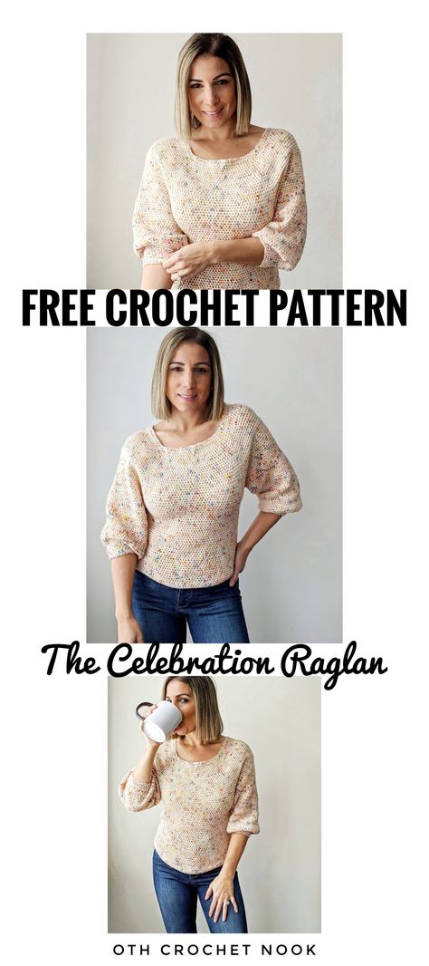 Crochet Dolman Sleeve Sweater Pattern, Top Down Crochet Raglan Sweater Pattern Free, Crochet Fashion Patterns Free Tutorials, Free Crochet Patterns Cardigan, Crochet Top Down Sweater Free Pattern, Easy Crochet Sweaters For Beginners, Crochet Top With Sleeves, Top Down Crochet Sweater Pattern Free, Crochet Top Down Sweater