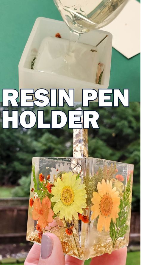 Using the small cup molds that came in the same set to make resin pens, I made pen holders with polyester resin. Resin Pen Holder Ideas, Resin Pen Holder, Resin Pen Mold, Harry Potter Tote Bag, Preserve Flowers, Resin Pen, Resin Pens, Library Programming, Paint Pours