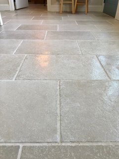 Porceline Tile, Limestone Bathroom Floor, Plain English Kitchen, Limestone Floor Tiles, Stone Tile Flooring, Paver Tiles, Time Poster, Devol Kitchens, French Limestone