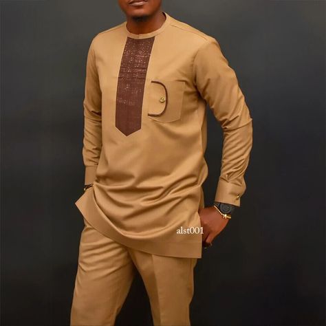 Long Sleeve Suit, Suit Shirt, Color Party, Long Sleeve Outfits, Blazer Shirt, Suit Shirts, African Men, African Attire, Shirt And Pants