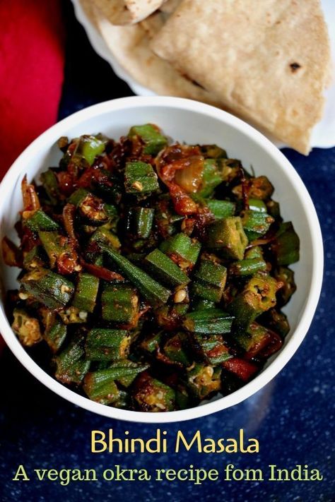 Okra Dishes, Indian Okra Recipes, Okra Bhindi, Indian Okra, Bhindi Masala Recipe, Zucchini Zoodles, Vegetarian Meatloaf, Okra Curry, Bhindi Masala